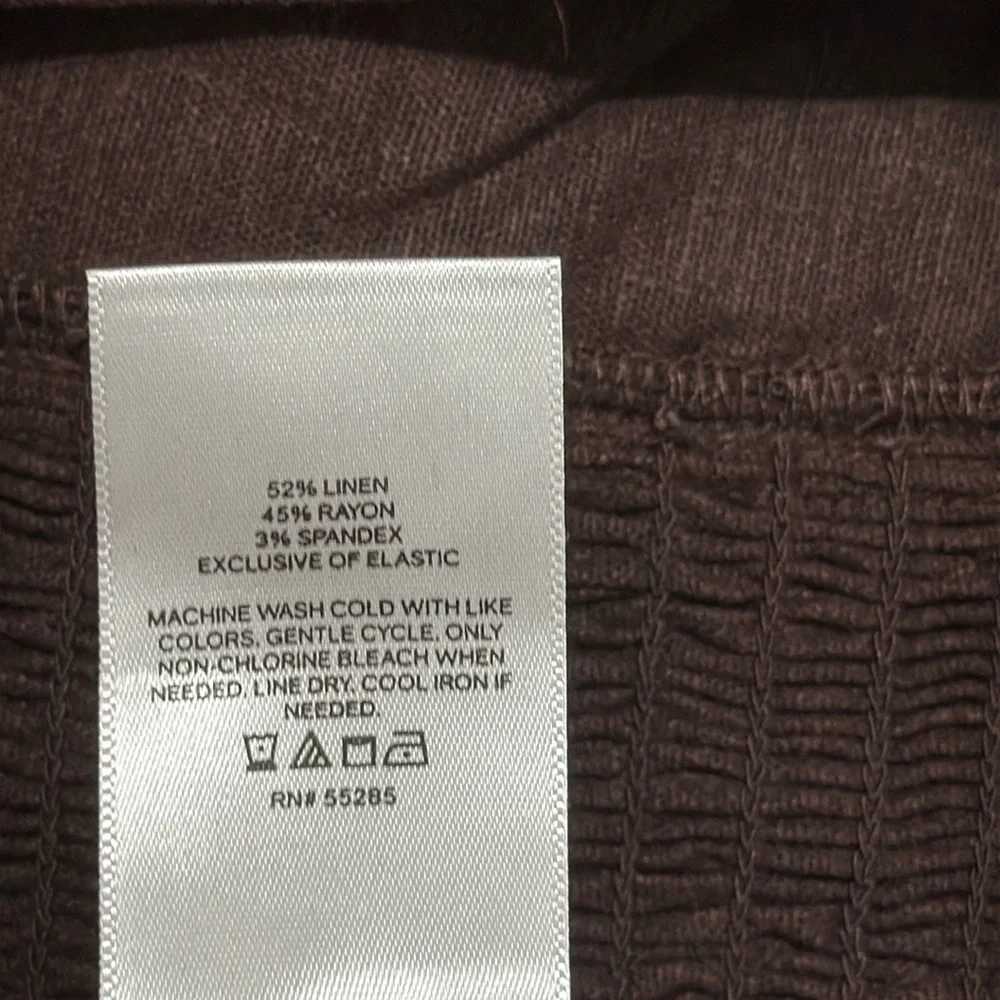 Express Linen Blend Tie Front Bandeau Top - Picture 2 of 4